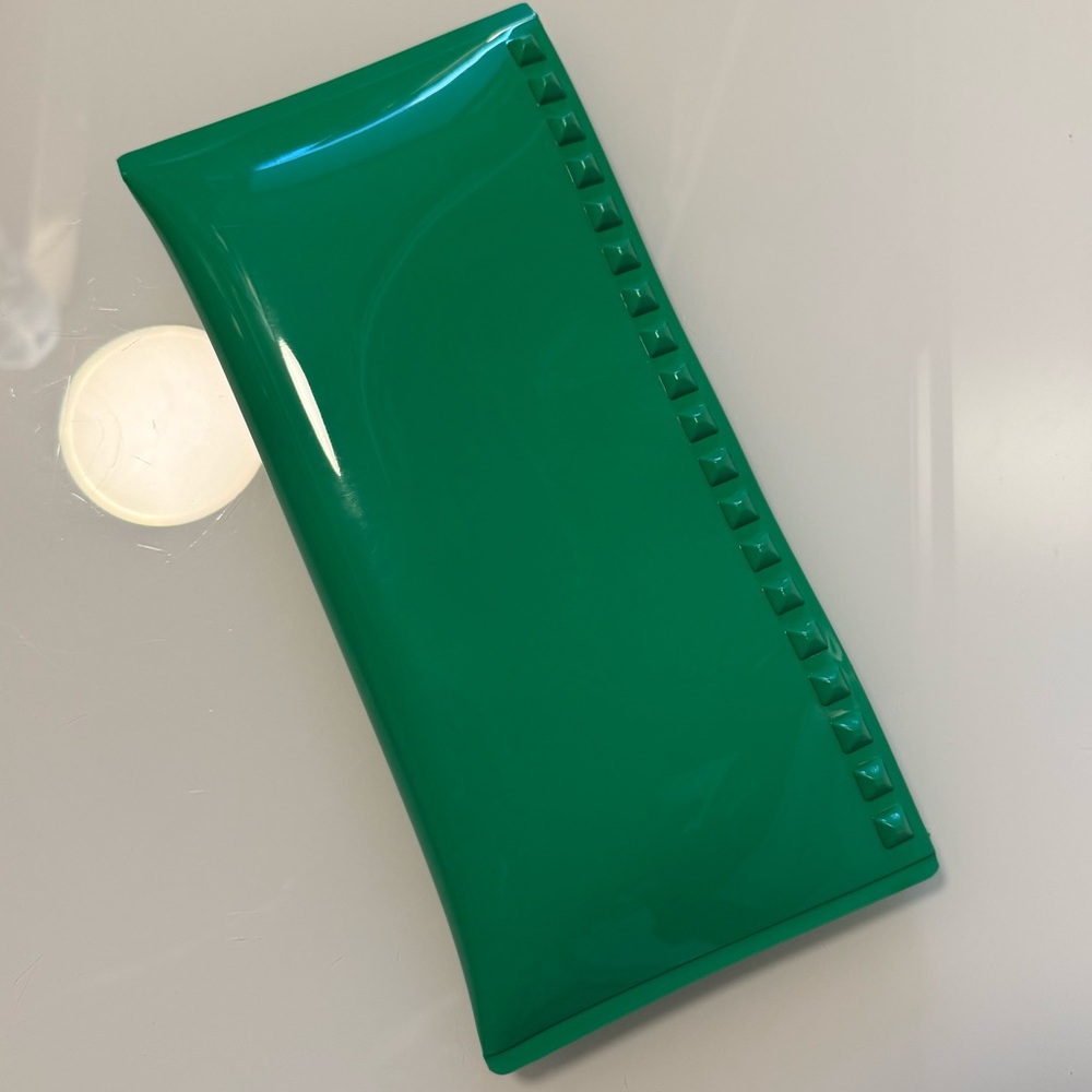 Green Rubber Studded Clutch